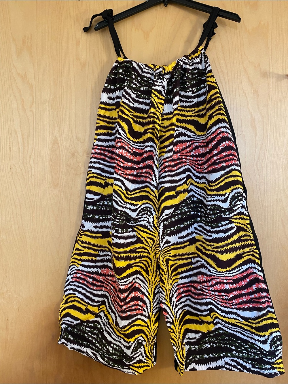 African Print Boho Vivid Multi-Colour Wide-Leg Capri Jumpsuit